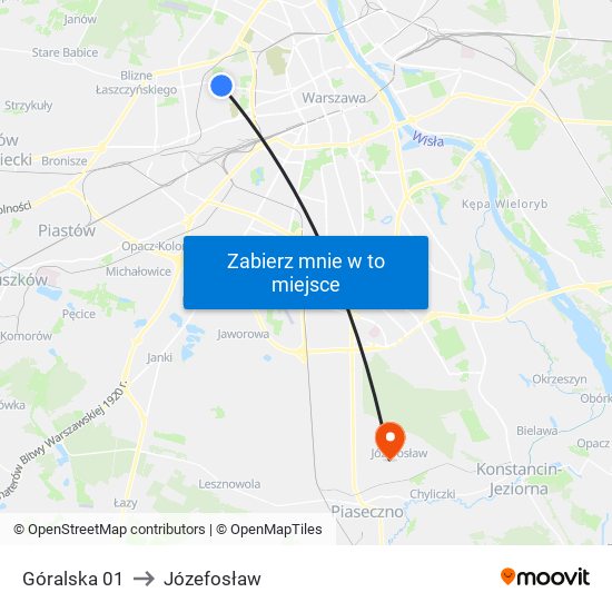 Góralska 01 to Józefosław map