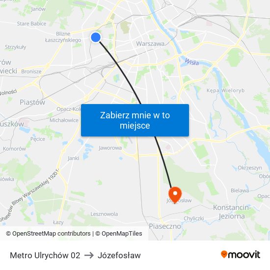 Metro Ulrychów 02 to Józefosław map