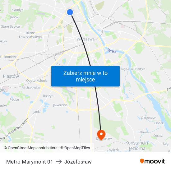 Metro Marymont 01 to Józefosław map