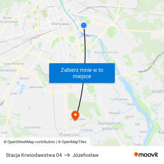 Stacja Krwiodawstwa 04 to Józefosław map