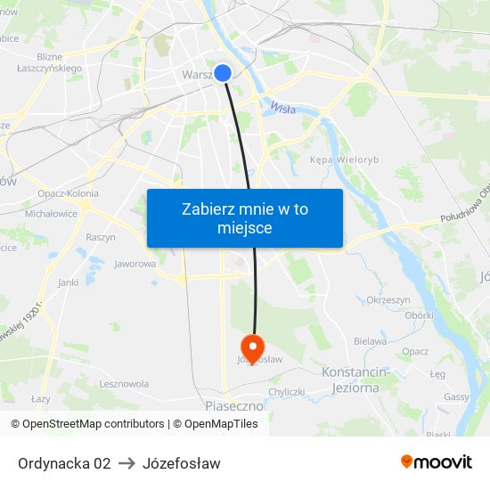 Ordynacka 02 to Józefosław map