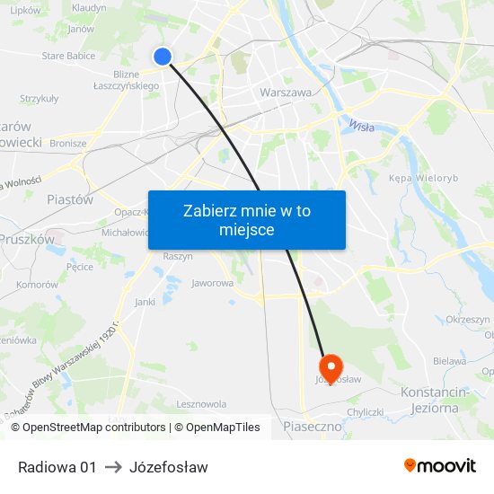 Radiowa 01 to Józefosław map