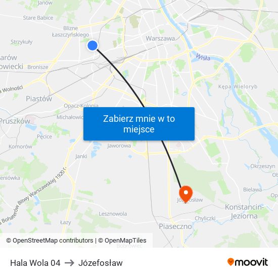 Hala Wola 04 to Józefosław map