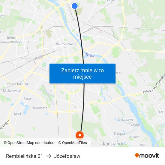 Rembielińska 01 to Józefosław map