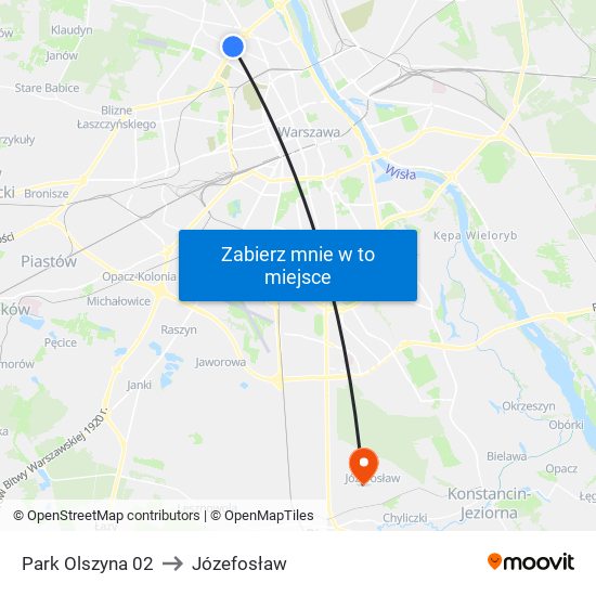 Park Olszyna 02 to Józefosław map