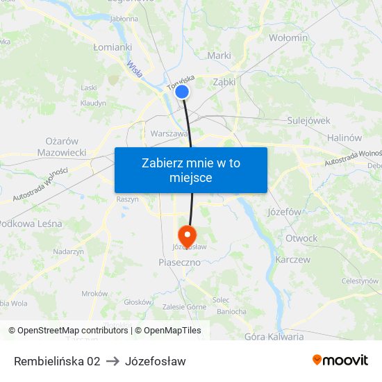 Rembielińska 02 to Józefosław map