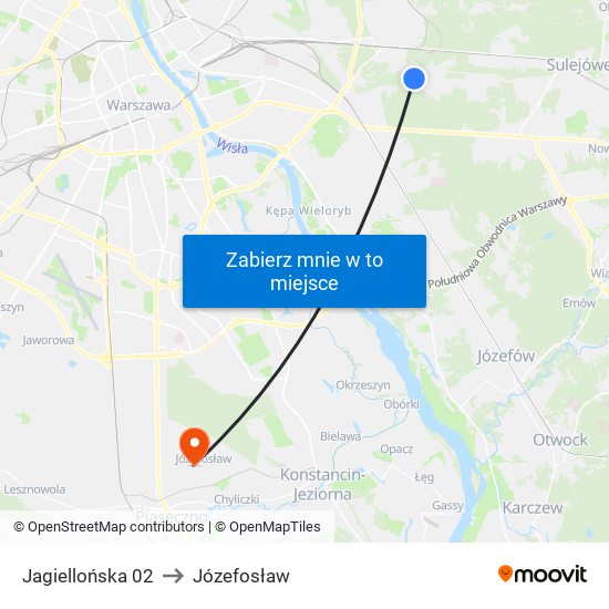 Jagiellońska 02 to Józefosław map