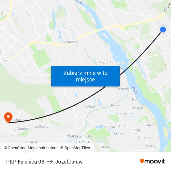 PKP Falenica 03 to Józefosław map