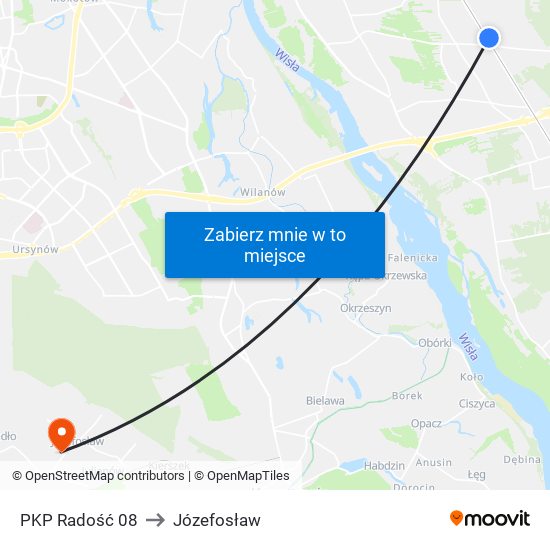 PKP Radość 08 to Józefosław map