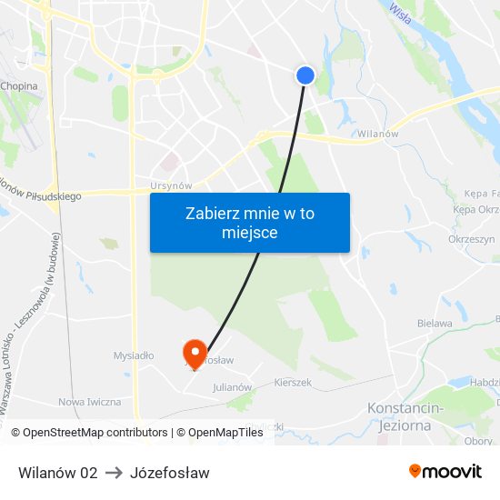 Wilanów 02 to Józefosław map