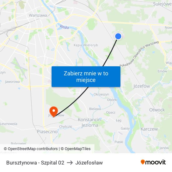 Bursztynowa - Szpital 02 to Józefosław map