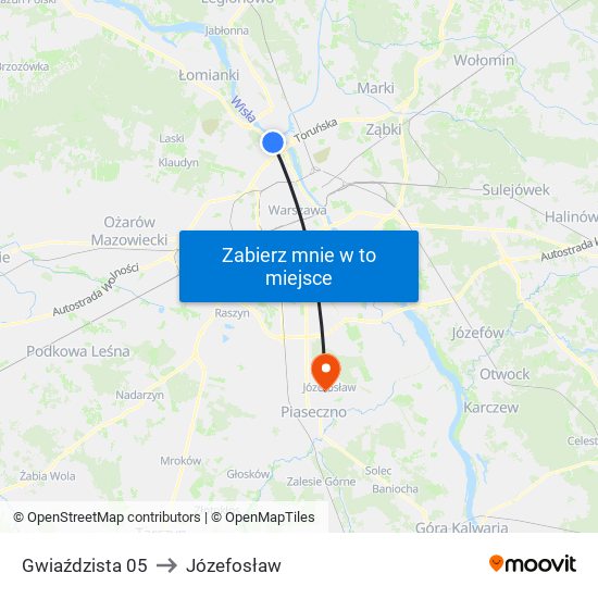 Gwiaździsta 05 to Józefosław map