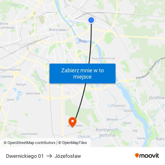 Dwernickiego 01 to Józefosław map