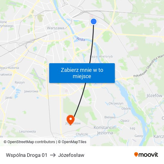 Wspólna Droga 01 to Józefosław map