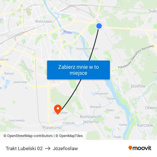 Trakt Lubelski 02 to Józefosław map