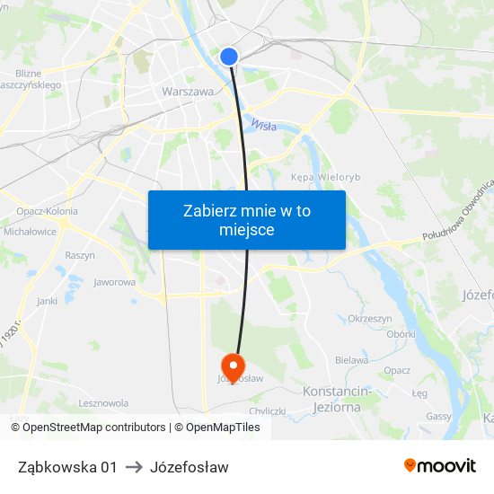 Ząbkowska to Józefosław map