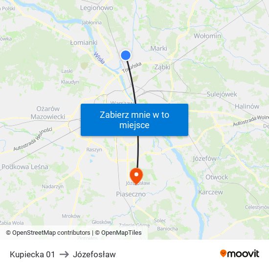 Kupiecka 01 to Józefosław map