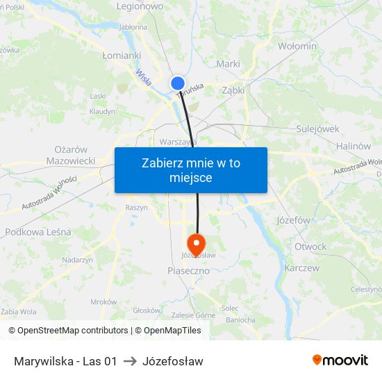 Marywilska-Las to Józefosław map