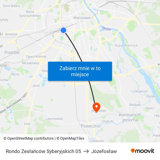 Rondo Zesłańców Syberyjskich 05 to Józefosław map