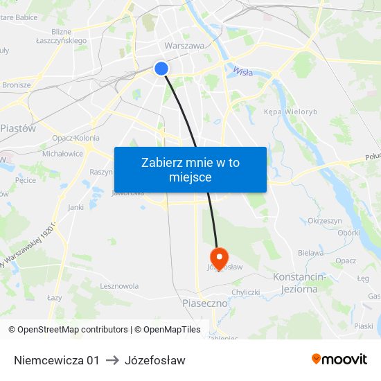 Niemcewicza 01 to Józefosław map