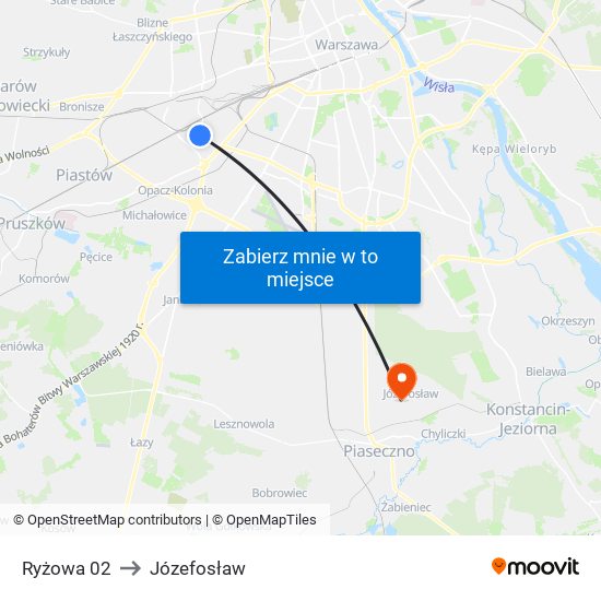 Ryżowa 02 to Józefosław map