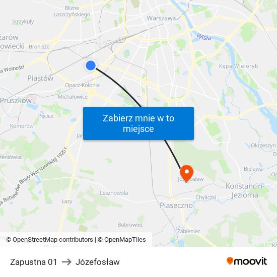 Zapustna 01 to Józefosław map