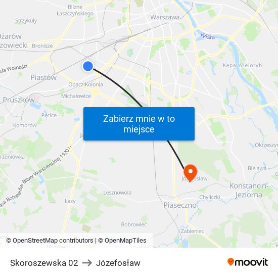 Skoroszewska to Józefosław map