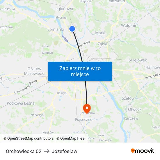 Orchowiecka 02 to Józefosław map