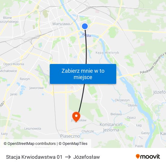 Stacja Krwiodawstwa 01 to Józefosław map