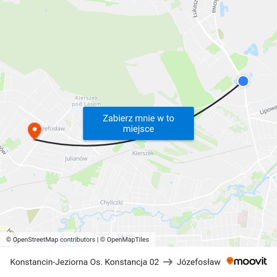 Konstancin-Jeziorna Os. Konstancja to Józefosław map