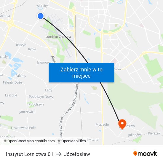 Instytut Lotnictwa 01 to Józefosław map