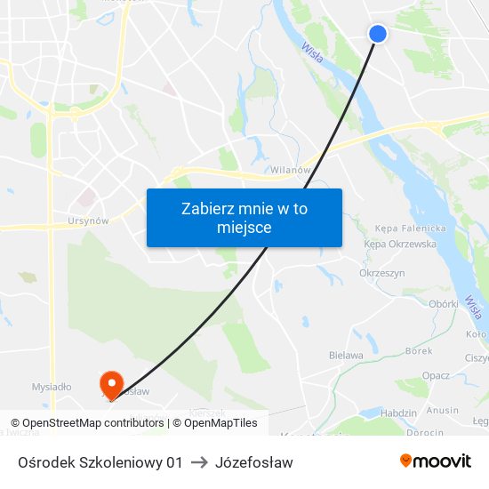 Ośrodek Szkoleniowy 01 to Józefosław map