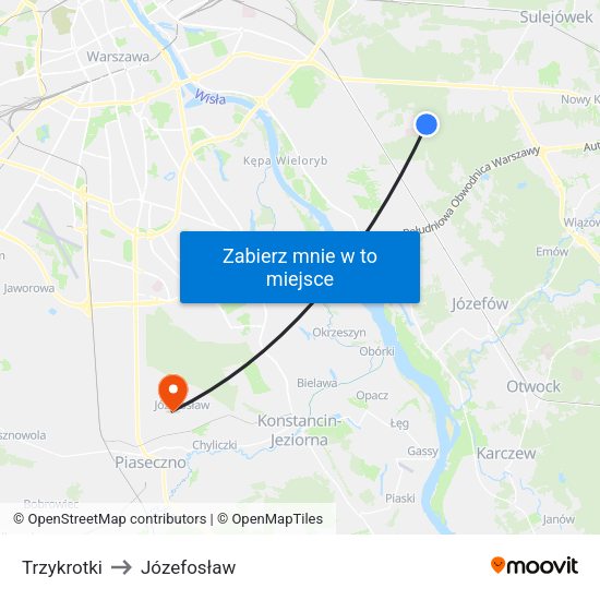 Trzykrotki to Józefosław map