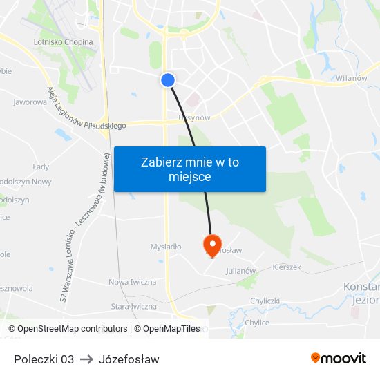 Poleczki 03 to Józefosław map