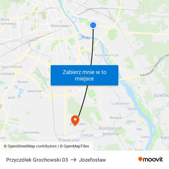 Przyczółek Grochowski to Józefosław map