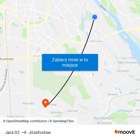 Jara 02 to Józefosław map