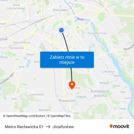 Metro Racławicka 01 to Józefosław map