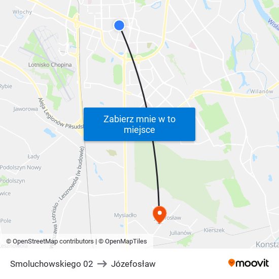 Smoluchowskiego 02 to Józefosław map