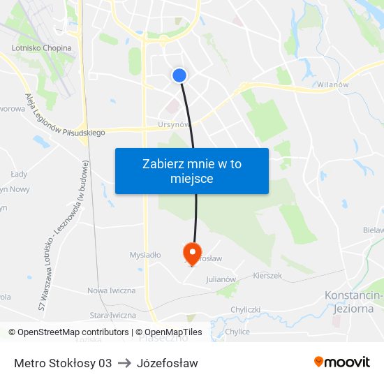 Metro Stokłosy 03 to Józefosław map