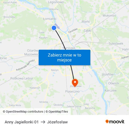 Anny Jagiellonki 01 to Józefosław map