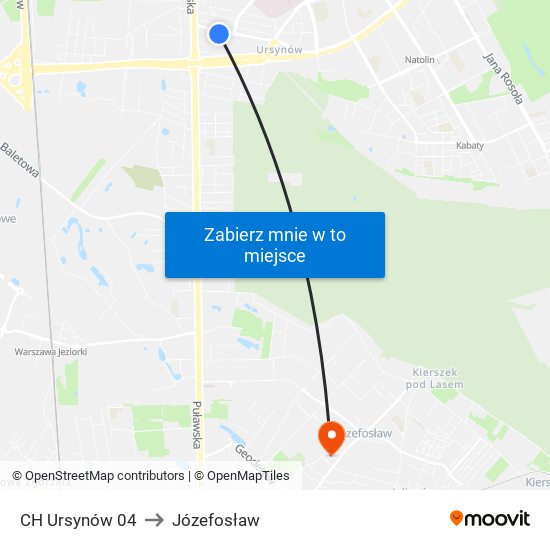 CH Ursynów 04 to Józefosław map