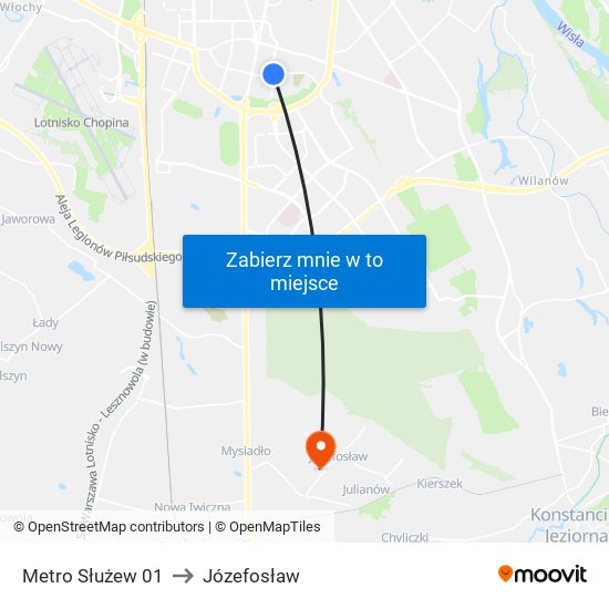 Metro Służew 01 to Józefosław map