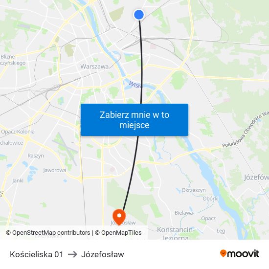 Kościeliska 01 to Józefosław map