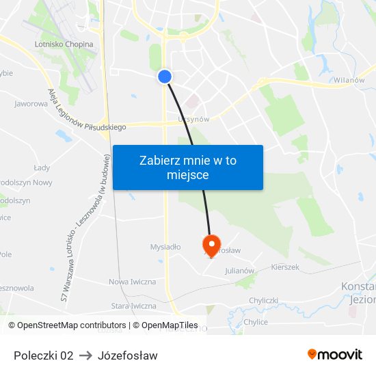 Poleczki 02 to Józefosław map