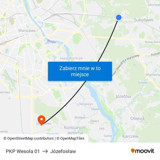 PKP Wesoła 01 to Józefosław map