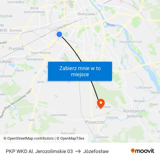 PKP WKD Al. Jerozolimskie 03 to Józefosław map