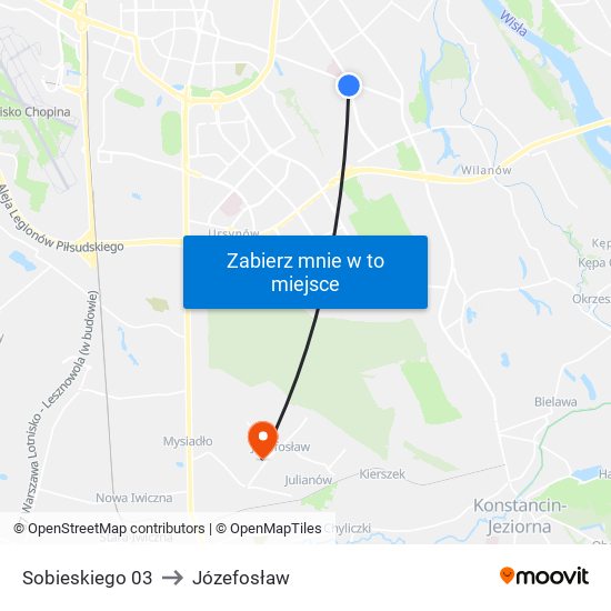 Sobieskiego 03 to Józefosław map