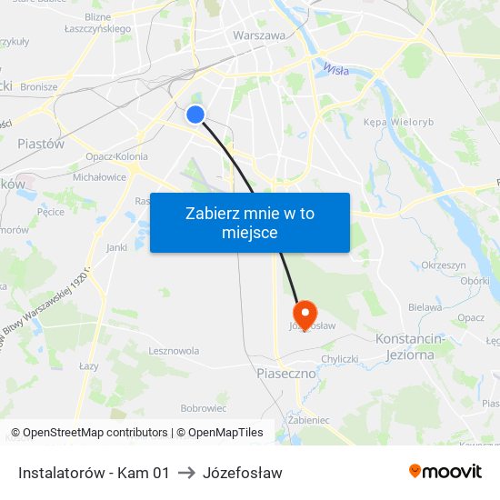 Instalatorów - Kam 01 to Józefosław map