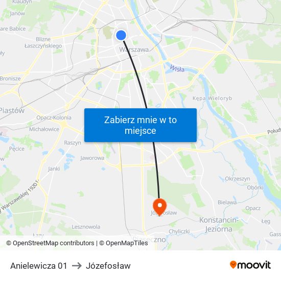 Anielewicza 01 to Józefosław map