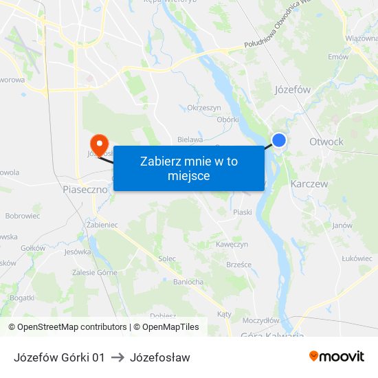 Józefów Górki to Józefosław map